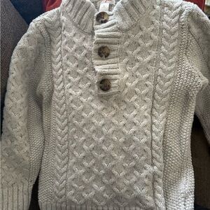 Cat & Jack Cozy Cable Knit Sweater with Button Detail